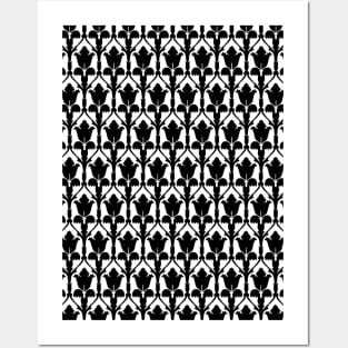 221B Wallpaper, Black on White Posters and Art